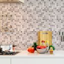 Ver imagem 1 de Papel Parede Lavável Pastilha Estilo Aço Cinza Cozinha 10m