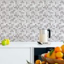 Ver imagem 2 de Papel Parede Lavável Pastilha Estilo Aço Cinza Cozinha 10m