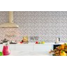 Papel Parede Lavável Pastilha Estilo Aço Cinza Cozinha 3m - 3