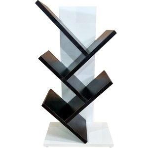 Livreiro Branco 60cm Partição Preto Mdf Prateleira Estante Nicho Livros Revista Infantil