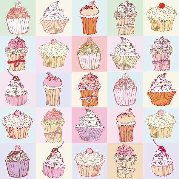 Papel Parede Adesivo Cupcake Doce Confeitaria Cozinha 3m - 4