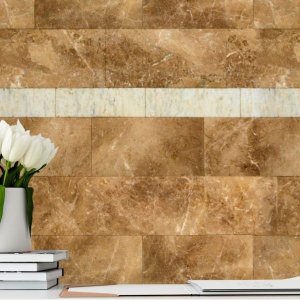 Papel De Parede Adesivo Mármore Pedra Bege Natural Sala 10m