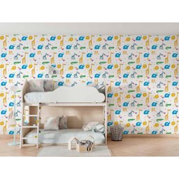 Papel de Parede Adesivo Animais Safari Quarto Infantil 5m - 3
