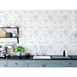 Papel de Parede Adesivo Mármore Branco Marble Carrara 12m - 1