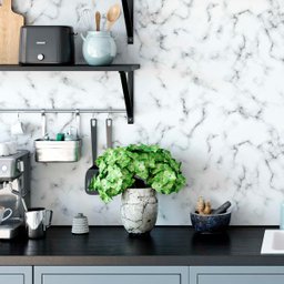 Papel de Parede Adesivo Mármore Branco Marble Carrara 12m - 2