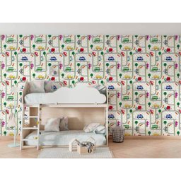 Papel de Parede Adesivo Carros Estrada Quarto Infantil 12m - 4