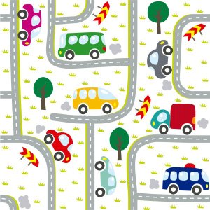 Papel De Parede Adesivo Carros Estrada Quarto Infantil 3m