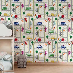 Papel De Parede Adesivo Carros Estrada Quarto Infantil 3m - 3