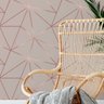 Papel de Parede Adesivo Zara Rosa Rosê Gold Quarto Sala 12m - 3