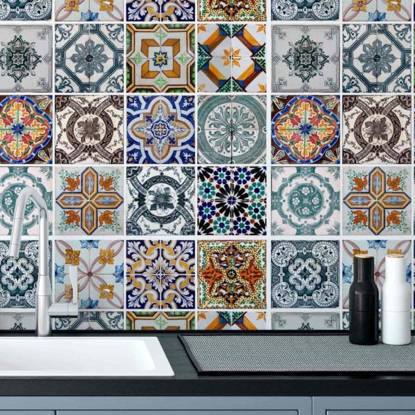 Papel Parede Adesivo Azulejo Portugues Cozinha Lavável 10m