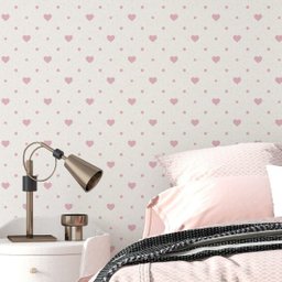 Papel de Parede Adesivo Coração Clássico Nude Quarto 3m - 3