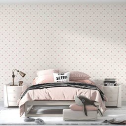Papel de Parede Adesivo Coração Clássico Nude Quarto 3m - 4