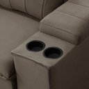 Ver imagem 6 de Sofá 3 Lugares Retrátil Reclinável para Sala 245cm Malfati F04 Veludo Marrom Claro - Lyam Decor