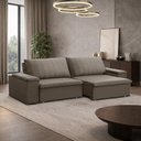 Ver imagem 1 de Sofá 3 Lugares Retrátil Reclinável para Sala 245cm Malfati F04 Veludo Marrom Claro - Lyam Decor