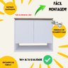 Gabinete de Banheiro Suspenso 70cm 2 Portas e Nicho Branco e Freijó - 3