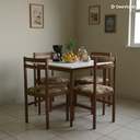 Ver imagem 3 de Mesa de Jantar 4 Lugares Quadrada 90x90 em MDF e Madeira Liz Branca