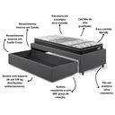 Ver imagem 6 de Cama Box Solteiro com Gaveta 88x188 cm Revestida em Suede Cinza com Colchão Gransleep Ecoflex