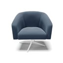 Ver imagem 3 de Cadeira Sala de Jantar Giratória Base Cromada Stella Suede D03 - D'Rossi Cor Azul Marinho