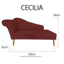 Ver imagem 6 de Recamier Divã Pés Palito para Sala Cecilia 1.60cm Suede Vermelho Bordo - Incasa Decor