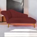 Ver imagem 2 de Recamier Divã Pés Palito para Sala Cecilia 1.60cm Suede Vermelho Bordo - Incasa Decor