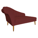 Ver imagem 4 de Recamier Divã Pés Palito para Sala Cecilia 1.60cm Suede Vermelho Bordo - Incasa Decor