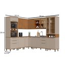 Ver imagem 3 de Cozinha Completa Munique 15 Portas 6 Gavetas com Vidro Freijó/camurça - Indékes