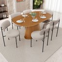 Ver mais imagens de Kit 02 Cadeiras Estofadas para Sala de Jantar Louise L02 Bouclê Creme - Lyam Decor