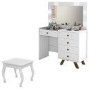 Ver imagem 1 de Penteadeira Camarim Luna com Banqueta Branco – Luapa Móveis
