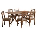 Ver imagem 1 de Mesa de Jantar Cacau com 6 Cadeiras Estofadas Japurana Linho Bege Ornar