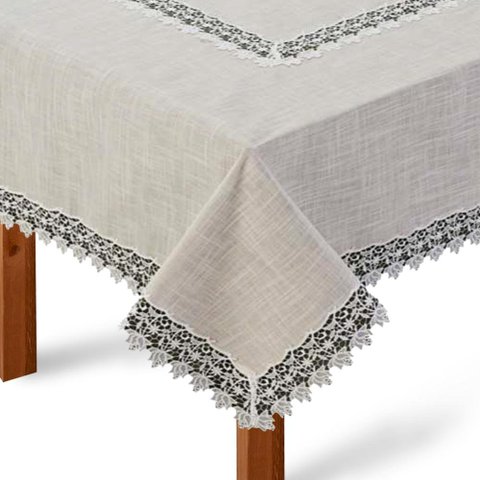 Toalha de Mesa Redonda 220cm 17570 - Rafimex Bege