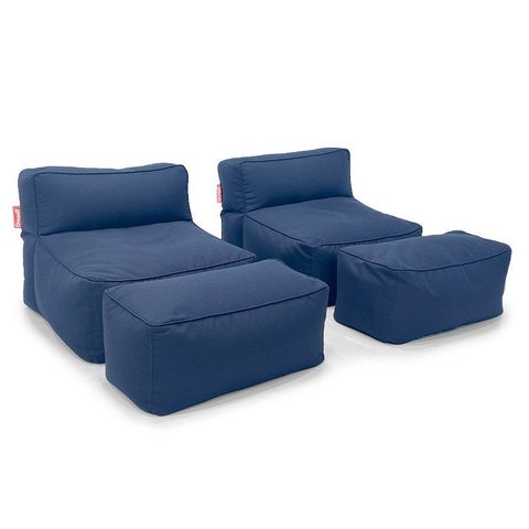 Kit Duplo Puff Brisa com Apoio Conforto Áreas Externas Good Pufes Poltrona Enchimento Perolas Eps