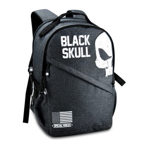MOCHILA MASCULINA BLACK SKULL RESISTENTE PRETA P NOTEBOOK