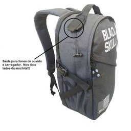 MOCHILA MASCULINA BLACK SKULL RESISTENTE PRETA P NOTEBOOK - 7