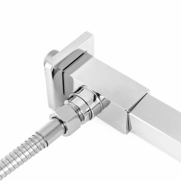 Ducha De Inox Quadrada 20X20 Cm Com Chuveirinho - Cromada - 6