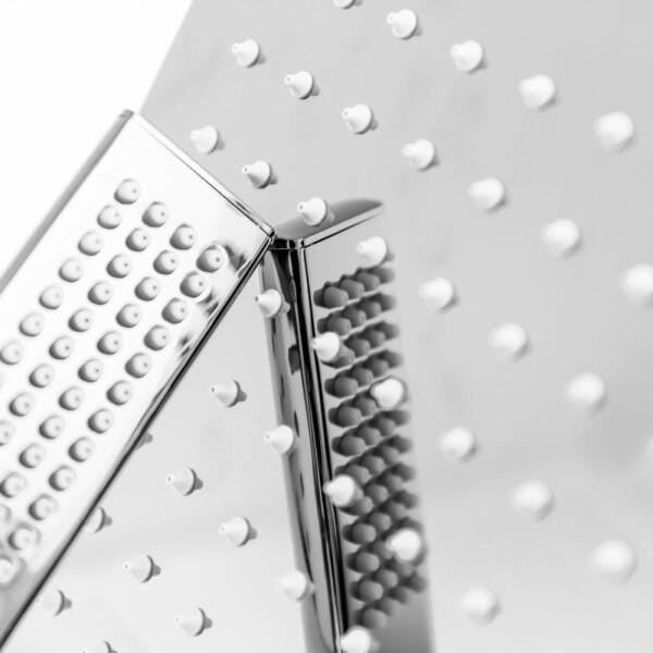 Ducha De Inox Quadrada 20X20 Cm Com Chuveirinho - Cromada - 5