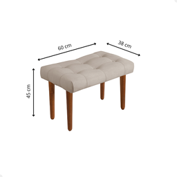 Puff Estofado Banqueta Apoio para Pé Luxo para Quarto Closet Sala Penteadeira - 4