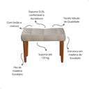 Ver imagem 2 de Puff Estofado Banqueta Apoio para Pé Luxo para Quarto Closet Sala Penteadeira