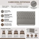 Ver imagem 7 de Cabeceira para Cama Casal Queen Estofada Capitonê Luna Vilajo em Suede Cinza – 1,58 m