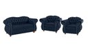 Ver imagem 1 de Conjunto Chesterfield Merlo Namoradeira c/ 2 Poltronas - Veludo Azul Marinho / decoração, recepção,