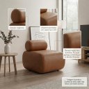Ver imagem 4 de Poltrona Decorativa Sala Orgânica 60 cm Base Fixa Nara Sintetico PU D03 - D'Rossi