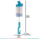 Ver imagem 3 de Kit Escova para Limpar Mamadeira com Esponja e Escova para Limpeza de Bico Buba Azul