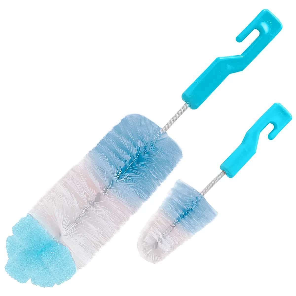 Kit Escova para Limpar Mamadeira com Esponja e Escova para Limpeza de Bico Buba Azul - 6