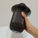 Ver imagem 2 de Vaso Decorativo de Vidro Preto 22x16x16cm Enfeite Sala Mesa Estante Aparador