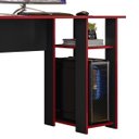 Ver imagem 5 de Mesa Gamer Slim para Escritório 108 cm Peternella: Preto Fosco/Vermelho