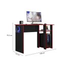 Ver imagem 7 de Mesa Gamer Slim para Escritório 108 cm Peternella: Preto Fosco/Vermelho