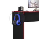 Ver imagem 4 de Mesa Gamer Slim para Escritório 108 cm Peternella: Preto Fosco/Vermelho