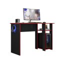 Ver imagem 3 de Mesa Gamer Slim para Escritório 108 cm Peternella: Preto Fosco/Vermelho