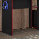 Ver imagem 2 de Mesa Gamer Slim para Escritório 108 cm Peternella: Preto Fosco/Vermelho
