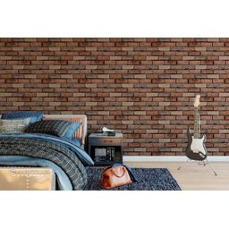 Papel de Parede Adesivo Tijolo Mineiro Rústico Lavável 3m - 4