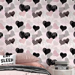 Papel de Parede Adesivo Coração Rosa Rose Love Quarto 10m - 2